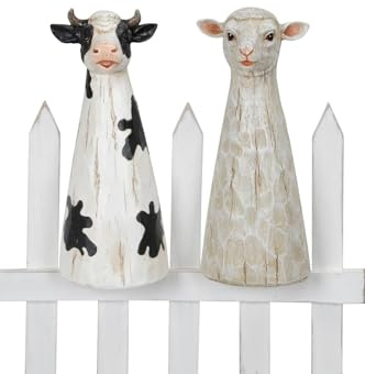 NETPROSHOP Zaunfigur Zaunhocker Schaf, Huhn oder Kuh, H: 25 cm aus Steinzeug, Auswahl:Schaf