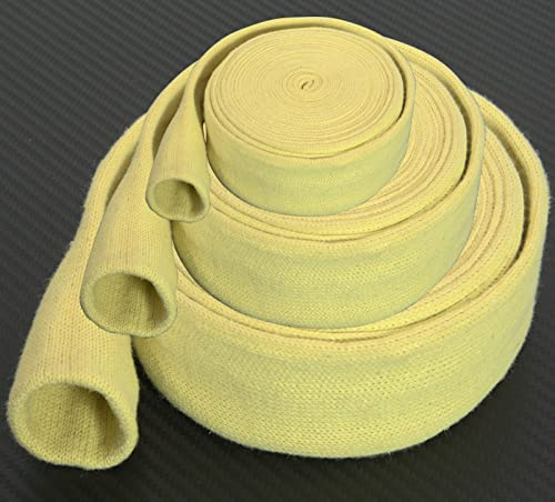 1m Hitzeschutzschlauch Kevlar Aramid ID-Ø 30mm flexibel | VIELE GRÖSSEN 7-60mm | Kabelmantel Schnittschutz Schlauch Isolierschlauch Kabelschutz Rohr Schutzschlauch Kälteschutz Abriebschutz| Premium