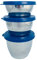 Tupperware Lot de 3 boîtes Tiffin de 200 ml + 300 ml + 450 ml en acier inoxydable argenté et bleu foncé - Couvercle transparent pour réfrigérateur