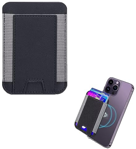 Eterspr Magnetic Card Wallet Holder, magnetisk korthållare, magnetfodral tillbehör korthållare, för iPhone 12/13/14 mobiltelefonserie (svart), svart, 9.7x6.6cm/3.81 x 2.59in, Modern