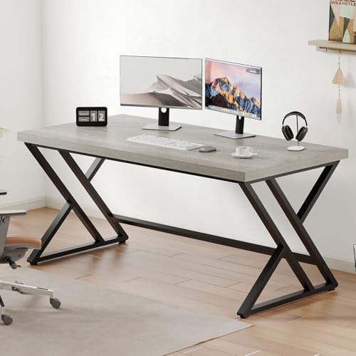 LVB Grau 120cm Schreibtisch Computertisch Industrie Design für Homeoffice
