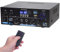 Woopker AK55 Bluetooth 5.0 Amplificador de audio para el hogar, receptor de amplificador estéreo de potencia de 2.0 canales máximo de 450 W con USB/AUX/RCA/Echo/2 micrófonos para altavoces de cine en