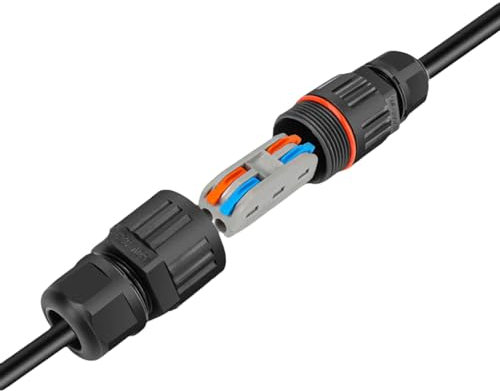 Wire Connector - 2 In 2 Waterproof Junction Box, Junction Box Connector | Electrical Rainproof Buried Cold Press Cable Terminal Block Connectors, Outdoor Connection Box for Street Landscape Lights