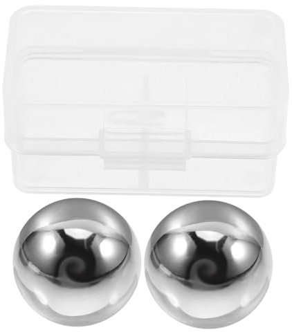 OUNONA Stainless Steel Whiskey Chilling Stones 2pcs 304 Metal Ice Balls Reusable Drink Stones for Whiskey Glass Compact Design Keeps Beverages Cold Barware Collection