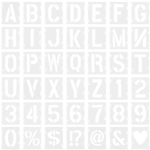 Buchstabenschablonen – Zahlenschablonen Set, Sprühfarbe Schablonen | Haustier Große Holzbuchstaben Vorlagen, 42 Stück Wiederverwendbare Muster für künstlerische Bemühungen auf Papier, Metall, Textil