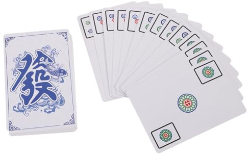 HONMEET Mini-Mahjong-kartenset Aus Hochwertigem Material Reisen-Mahjong-kartenspielzeug Mit Farbmustern Entspannendes Für Zuhause