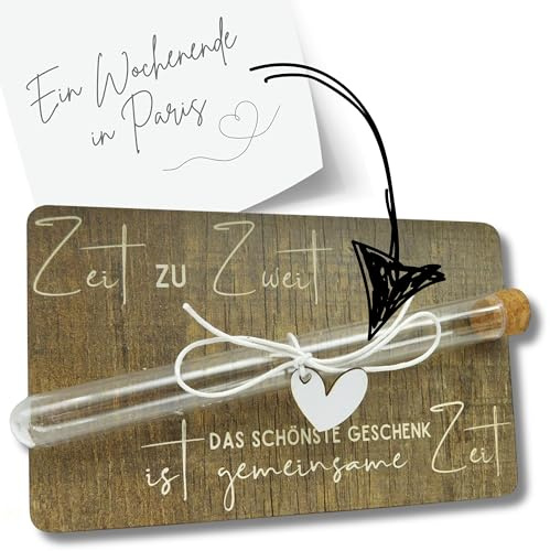 Geschenk für Partner I Originelles kleines Geschenk & Gutscheinidee I Gutschein im Reagenzglas I Geldgeschenke & Gutschein-Verpackung I Geschenk für gemeinsame Zeit zu zweit