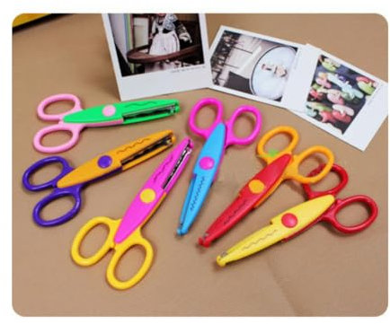 HAOHIZE Zick-Zack-Schere, 6 Stück, Bastelschere, dekorative Schere, Zackenschere zum Stoffschneiden, Scrapbook-Schere, ausgefallene Schere, Musterschere für Stoff und Leder