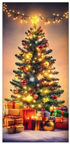 Generisch Wandteppich Weihnachten Tür Abdeckung Dekoration - Urlaub Party Vorhang für Tür - Weihnachten Party Dekoration (E, 200x90CM)