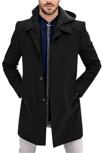 ZACOLLAN Jacke Herren Regular Fit Trend Komfortabel Langarm Jacke Herren Jugend Klassisch All-Match Übergangsjacke Herren Sport Casual Mode Outdoorjacke Herren C-Black XL