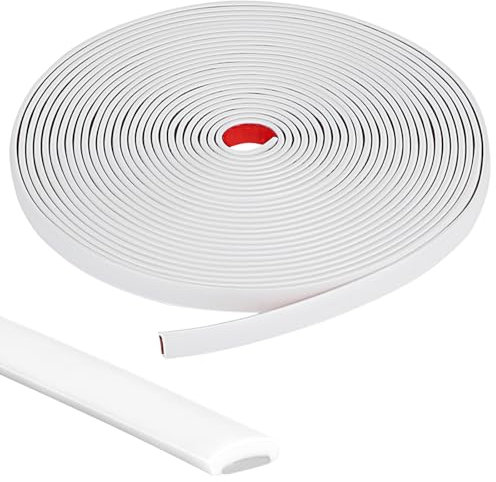 LALAGO 10M Flexible Zierleisten Selbstklebend Weiß, Zierleiste Stuck 3D-Dekorative Wandleisten, Abziehen und Aufkleben Deckenleisten Eckleiste für DIY, Boden, Fliesenkanten und Eckdekoration