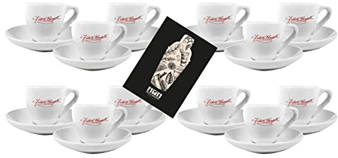 Individuelles Set mit Ramazzotti Espresso Tasse 12er Set Barista Espressotasse mit Untersetzer
