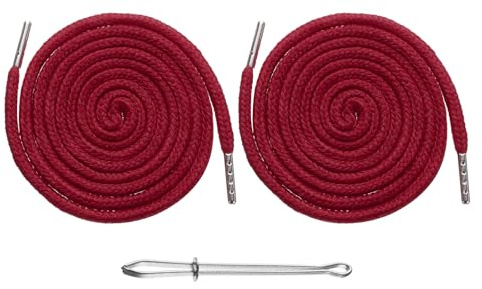 sourcing map 2pcs Drawstring Cords 51 Replacement Drawstring Hoodie String Sewing Tool with Easy Threader for Hoodie Sweatpants Jackets Pants Hats Coats Bags, Burgundy