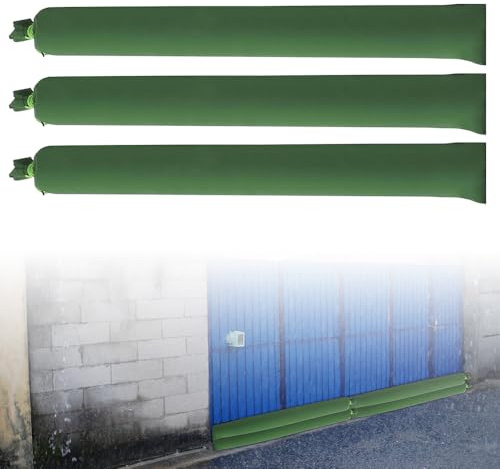 Riisoyu Lot de 3 barrières Anti-inondation activées par l'eau, 120 x 19cm Sac Anti Inondation Sable Inondation Réutilisable Toile réutilisables et absorbantes pour Garage et sous-Sol