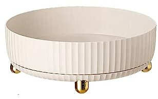 frutero Bandeja giratoria for frutas, nueva sala de estar, hogar, bandeja de frutas moderna y sencilla, mesa de centro, bandeja de almacenamiento creativa de gran capacidad fruteros de cocina(Blanco,P