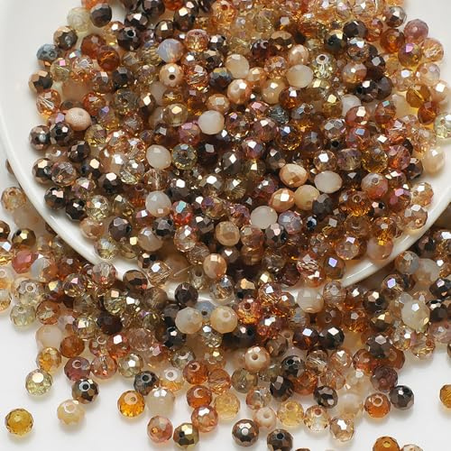 500 pz Perline in vetro sfaccettato tondo da 3 mm, perline di vetro colorate assortite per la creazione di gioielli, braccialetti fai da te, collane, progetti artigianali, perline distanziatori