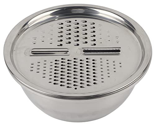 RockVOQRN Küchenreibe-Set aus Edelstahl, multifunktional, Abflussbecken, Reis, Waschsieb für Zuhause, Kochen, große Größe