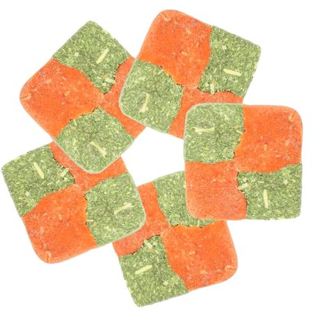 UPKOCH Kauspielzeug Kaninchen Timothy Gras und Karottenpulver Würfel aus Natürlichem Gras Snack für Kleintiere Wie Hamster und Meerschweinchen Stressabbauend