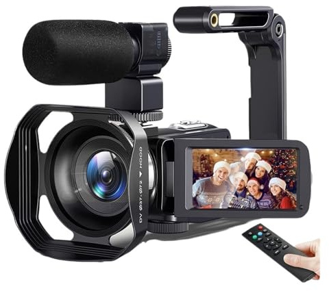 TIEOAXFT Cámara de Video 8K, videocámara Digital de 64 MP, Zoom Digital de 18X, grabadora, Pantalla táctil LCD de 3 Pulgadas, videocámara de grabación portátil
