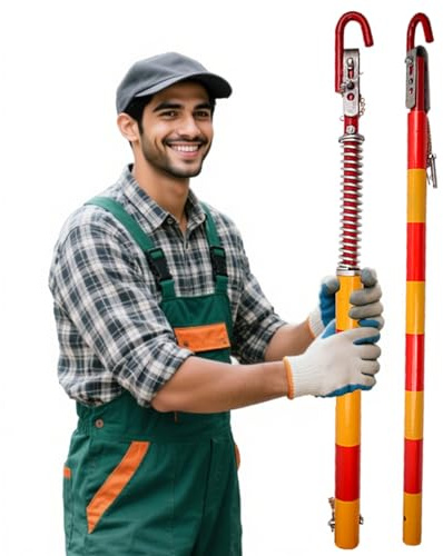 AMUFJJ abschleppstange Abschleppstange Für Pkw Kugelkopf, 3 T/ 5 T/ 6 T/ 8 T/ 20 T/ 30 T/ 50 T Abschleppstange Mit Zugkupplung Für Pkw Mit Anhängerkupplung, Mit Zwei-Wege-Dämpfung(5 ton)