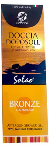 Doccia Doposole Bronze con Acceleratore di Abbronzatura, Brasil Nut, 250 ml, Made in Italy