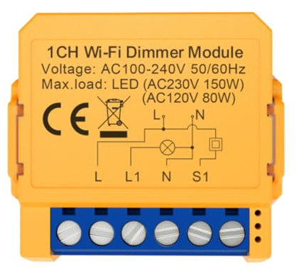 Kueohse Tuya WiFi Dimmer Switch Module Smart Home DIY Breaker Soporta Control de Voz Control APP 1 Vía