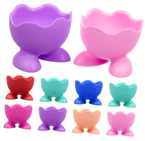 GRIRIW 10piezas Hervidor De Huevos Soporte De Silicona para Cocinar Al Vapor Portahuevos De Silicona para Huevos Cocidos Huevera Practica Casa Color Aleatorio