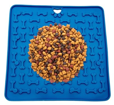 Slickmattor för hundar, silikon slickmattor med sugkoppar, 18,8 x 18,8 cm lätt att rengöra tristess reducerare för valp husdjur berikning katt matning träning