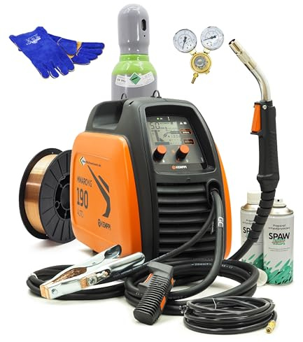 Kemppi MinarcMIG 190 Auto Set – Svetsanordning med lödtråd Skyddsgas Mag-svets: Komplett med 8L Ar/CO2-gasflaska för säkra reparationer – 190A