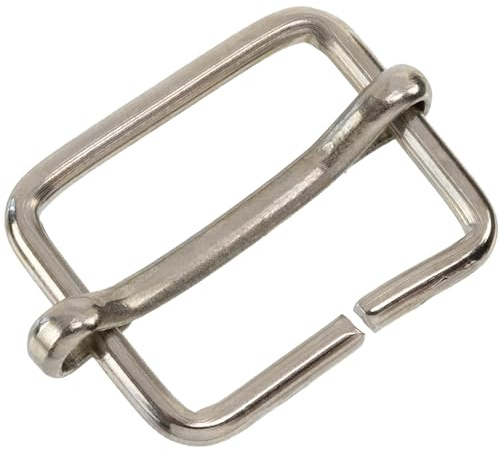 AERZETIX - Lote de 12 hebillas deslizantes ajustables | paso de correa de 20 mm | de metal | color plata | bandoleras, mercería, cinturones, marroquinería, ropa, cuero, bolsos, arneses, correas