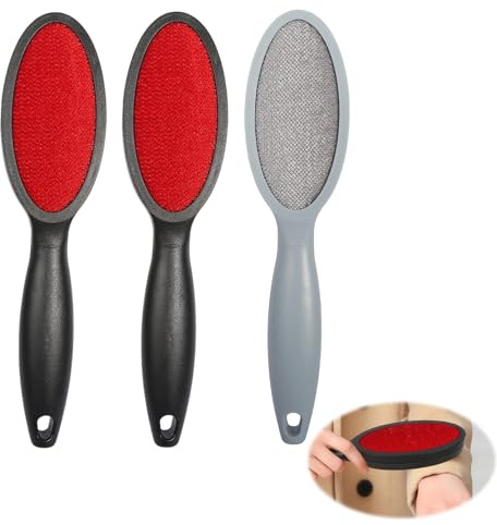 Brosses à Peluches, 3 Pièces Brosse à Vêtements pour les Peluches Quotidiennes Peluches de Voyage à Peluches Double Face pour Vêtements Meubles Rembourrés