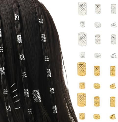 VONJUMA 180 Pezzi Per Capelli Per Trecce Accessori Per Capelli Gioielli Per Capelli Clip Per Polsini Per Accessori Dreadlock Clip Per Capelli Per Dreadlocks Per Uomini Donne Ragazze