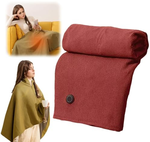 Heated Shawl Wraps, USB Portable Heated Shawl for Women, Soft Warm 3-Level Heating Blanket Shawls, Wearable Heated Blanket for Home, Office, Sofa