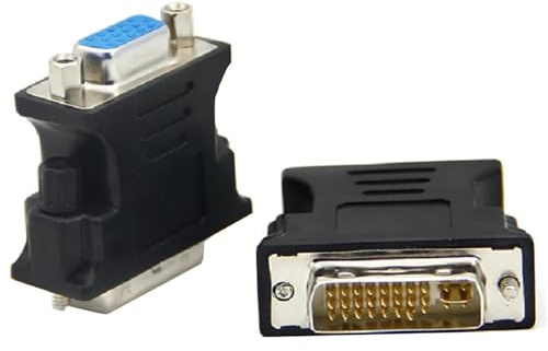 LPIQSPLK Adattatore convertitore video DVI-I 24 + 5 pin DVI a VGA maschio a femmina for PC portatile for schede grafiche Monitor HDTV 1080P for computer(Straight)