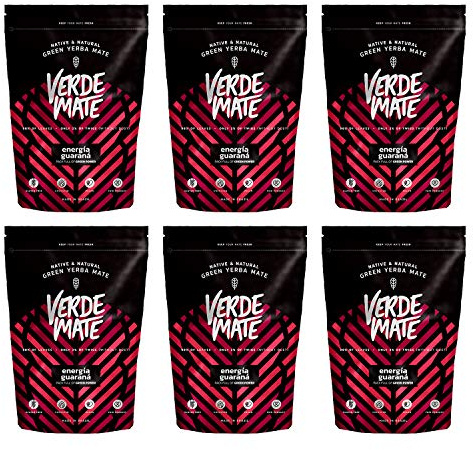 Verde Mate Green Energia Guarana 6x500g yerba mate brésilienne guaraná | Verde Mate Green Energia Guarana 6x500g : yerba mate brésilienne avec guaraná, baies de goji et arômes d'agrumes
