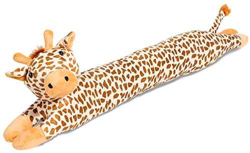 SANFERGE 91 cm 36 tum 1,4 kg kraftig dragpropp, dekorativ ljudisolerad dörrutkastsblockerare, energibesparande dragskydd, giraff gul