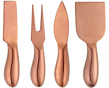 Meisha 4 Stück Käsemesser Set, Premium Edelstahl Käse Slicer Käseschneider Perfekt für Partys Hochzeit Weihnachten Geburtstag - Roségold
