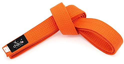 ChoCho Track Karate Belt Wide Double Wrap Martial Arts All Solid Color Belts Judo Hapkido (280Cm, Orange)