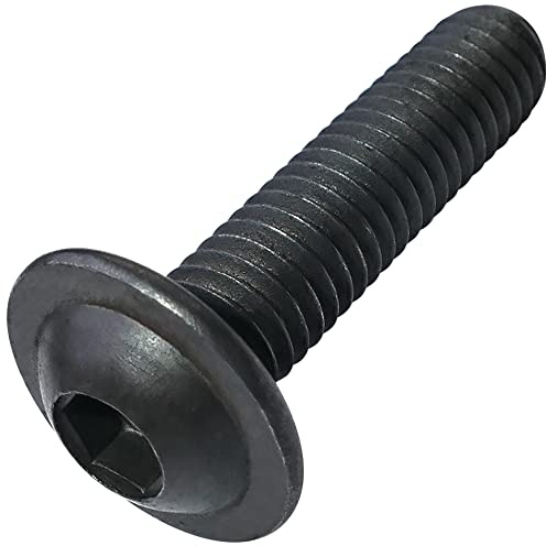AERZETIX - C53421 - Satz von 10 Schrauben M6x25mm gewölbter kopf mit basis - sechseckiger abdruck/innensechskant - härte 10.9 - aus geschwärztem kohlenstoffstahl