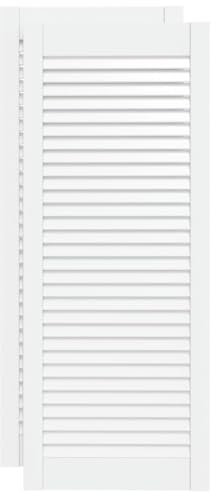 vidaXL Portes d'Armoire à Persiennes 2 pcs, Portes de Placard à Chaussures, Panneaux de Radiateur, Décoration d'Intérieur, Blanc Bois de Pin Massif