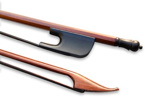 Yinfente Arco para violín 4/4, tamaño completo, madera de Brasil, estilo barroco, arco negro natural, pelo de caballo, equilibrio
