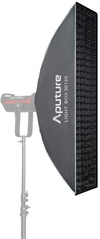 Aputure Light Box 30120 Boîte à lumière rectangulaire avec grille et support Bowens pour lampe vidéo à DEL Amaran série 60/100/200, Aputure LS 300/600/120 Sereis