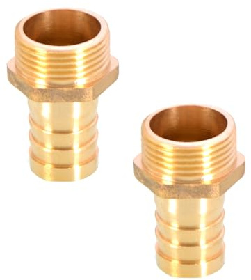 TopHomer 2 pezzi raccordo per tubo in ottone BSP 19 mm, raccordo filettato maschio G3/4, raccordo terminale per tubo filettato maschio BSP, adattatore accoppiatore in rame