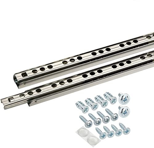 SOTECH Kugelauszug 2er Set (1 Paar) Schubladenschienen 342 mm 17 mm Nut Schubladenauszug - Schienen für Schubladen - Schubladen Schienensystem - Teilauszug Schubladen hochwertig - leicht anzubringen