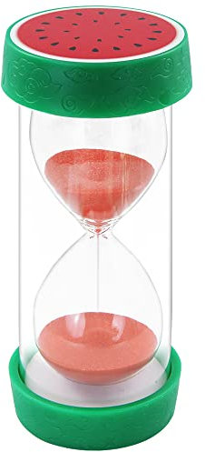 Reloj de Arena de Frutas, Reloj de Arena Colorido de Seguridad, Cristal de Arena con Base Protectora para decoración del hogar, Escritorio, Cocina, Regalo de cumpleaños (sandía,60 Minutos)