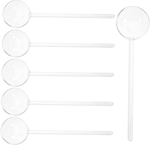 6 Piezas Cuchara De Café De Vidrio Cucharas De Sopa Cuchara De Espresso Agitadores De Té Cuchara De Helado De Madera Cucharas De Vidrio Para Cuchara De Bar Olivos Bebidas