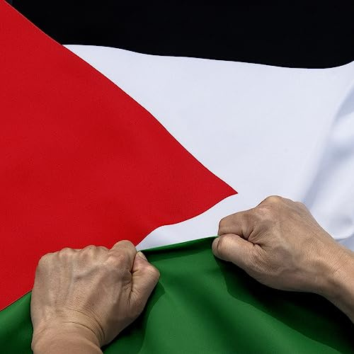 Anley Bandera de Palestina de 3 capas de doble cara a prueba de rasgaduras, 3 x 5 pies, encabezado de lona y resistente a las arrugas, las banderas nacionales palestinas más fuertes y duraderas