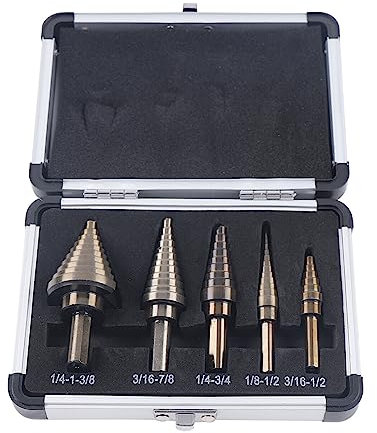 Broca escalonada de 5 piezas, brocas fresadoras, brocas cónicas, metal y madera, 50 tamaños