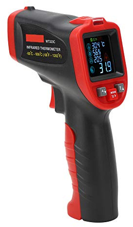 WT323C Temperature Infrared Thermometer Thermometer Gun Handheld Digital Thermometer Temperature Measuring Tool Red and Black