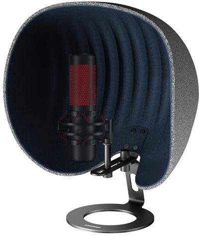 Mikrofon Isolation Schallschutz,AOKEO 2024 professionelle Aufnahme Studio Ausrüstung, 360° Musik Studio Mic Shield, passend für Blue Yeti, Snowball iCE, HyperX QuadCast, SoloCast